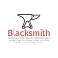 Blacksmith vector icon. Anvil and Hammer line sign Royalty Free Stock Photo