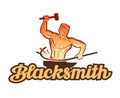 Blacksmith vector logo. smithy, industry icon