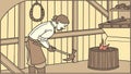 Blacksmith Working at Anvil, Traditional Craftsmanship, vector design Generative AI Royalty Free Stock Photo