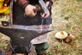 Blacksmith working closeup Royalty Free Stock Photo