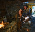 Blacksmith working at Finch Foundry Royalty Free Stock Photo