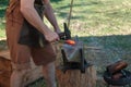 Blacksmith Working Incandescent Iron with Hammer and Anvil