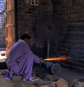 Blacksmith working in rural Pakistan