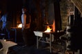 The blacksmith works at night