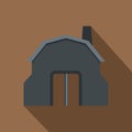 Blacksmith workshop building icon, flat style