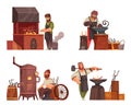 Blacksmith Workshop Cartoon Concept