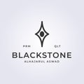 blackstone alhajarul aswad logo mecca hajj vector illustration design