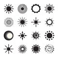 Sun Icons Set vector image Royalty Free Stock Photo
