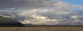 Blacktail butte toward Tetons with antelope sagebrush flats Royalty Free Stock Photo