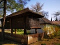 Farm house and wooden fence Royalty Free Stock Photo