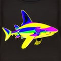 Blacktip Reef Shark Animal Style Print Design Logo. Generative AI.