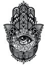 Hamsa, hand of Fatima, vector illustration