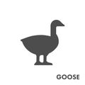 Blacl figure of goose. Royalty Free Stock Photo