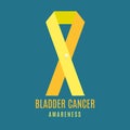 Bladder cancer awareness ribbon with a pin