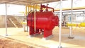 Bladder tank of fire fighting foam system, industrial plant.