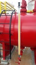 Bladder tank foam solution, fire protection system, power plant.