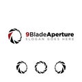 9 Blade Aperture Photography Logo Large Opening