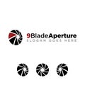 9 Blade Aperture Photography Logo Small Opening