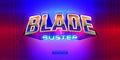 Blade buster editable text effect retro style with vibrant theme concept