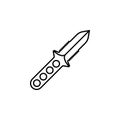 blade, diving, knife, knife dagger, marine, swimming line icon on white backgrou