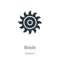 Blade icon vector. Trendy flat blade icon from weapons collection isolated on white background. Vector illustration can be used