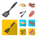Blade kitchen, firewood, sausages and other for barbecue.BBQ set collection icons in cartoon,flat style vector symbol Royalty Free Stock Photo