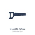 blade saw icon. Trendy flat vector blade saw icon on white background from Construction collection Royalty Free Stock Photo