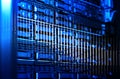 Blade server array selective focus depth of field 3d rendering Royalty Free Stock Photo