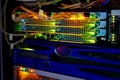 Blade server server equipment rack data center closeup Royalty Free Stock Photo