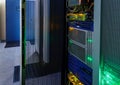 Blade server server equipment rack data center closeup Royalty Free Stock Photo