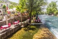 BLAGAJ, BOSNIA AND HERZEGOVINA - JUNE 9, 2019: Buna river in Blagaj village near Mostar, Bosnia and Herzegovi Royalty Free Stock Photo