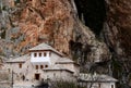 Blagaj Sufi Muslim dervish stone monastery in mountainside Bosnia Herzegovina Royalty Free Stock Photo