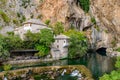 Blagaj Tekke and Buna River Spring in Mostar, Bosnia and Herzegovina Royalty Free Stock Photo