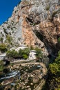 Blagaj Tekke, Dervish House, in rocks at Buna river, Bosnia And Herzegovina Royalty Free Stock Photo