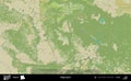 Blagoevgrad outlined, Bulgaria. Topographic Humanitarian Royalty Free Stock Photo
