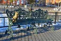 Blagoveshchensk, Russia, October, 21, 2017. The monument to the unperturbed cat on the embankment of the Amur river Royalty Free Stock Photo