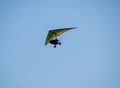 Flying hang-glider with a motor in the sky. Trike, flying in the sky with two people. Extreme Entertainment travelers