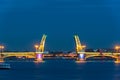 Blagoveshchensky Bridge during the White Nights, St Petersburg