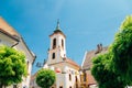 Blagovestenska church at Szentendre medieval old town main square in Hungary Royalty Free Stock Photo