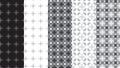 Blak and white and grey scales geometric seamless patterns Royalty Free Stock Photo