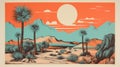 Vintage Oasis Postcard: Joshua Tree National Park, 1970s Color Blocking