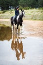 Female horse rider at Holkham National Nature Reserve