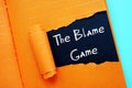 The Blame Game phrase on the page