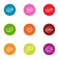 Blame icons set, flat style Royalty Free Stock Photo