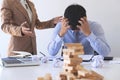 Blaming business concept, Female executive manager blaming employee for mistake or failure, business team have disagreement in