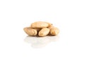 blanch almond on white Royalty Free Stock Photo