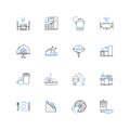 Blanching line icons collection. Blanch, Boiling, Cooking, Steaming, Parboiling, Scalding, Shocking vector and linear