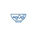 Blanching vegetables line icon concept. Blanching vegetables flat vector symbol, sign, outline illustration.