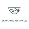 Blanching vegetables line icon, vector. Blanching vegetables outline sign, concept symbol, flat illustration