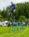 Mountain Biker putting on a display. Royalty Free Stock Photo